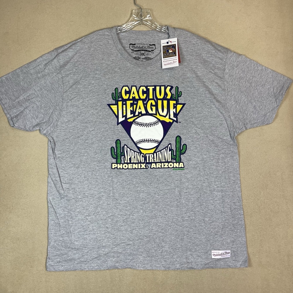 Mitchell & Ness MLB Cactus League Shirt Mens 3XL Gray Spring Training Brewers T
